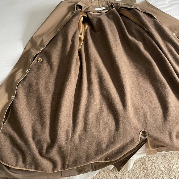 Vintage Brem Rainwear Classic Tan Lined Double Breasted Trench Coat Tie - Picture 11 of 16